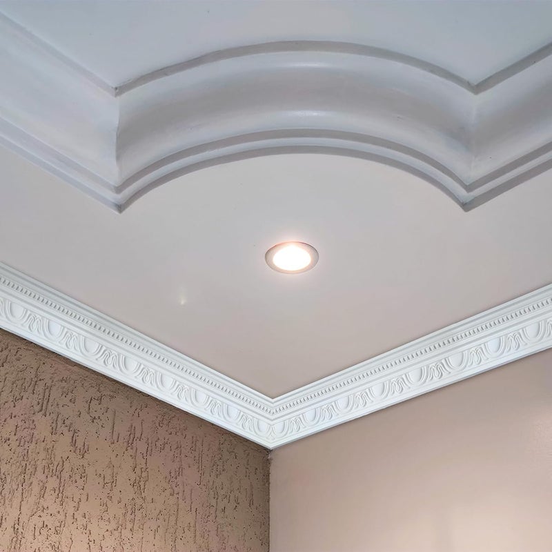Marsui 8 Pcs Ceiling Crown Molding Trim 4-1/2 Inch Face x 189 in Long Total Decorative Ceiling Crown Moulding Trim Installed with Glue (Not Included) Luxe Style Decor (Elegant Style) - Image 3